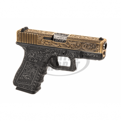 Šratasvydžio pistoletas - WE19 Etched Metal Version GBB - ivory (WE) 3