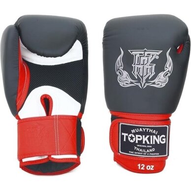 "Top King" bokso pirštinės - Ultimate Air - Black/White/Red "Top King" bokso pirštinės - Ultimate Air - Black/White/Red