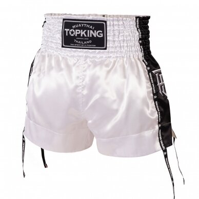 "Top King" K1 / Thai Shorts - White/Black "Top King" K1 / Thai Shorts - White/Black