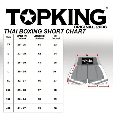 "Top King" K1 / Thai Shorts - White/Black 1