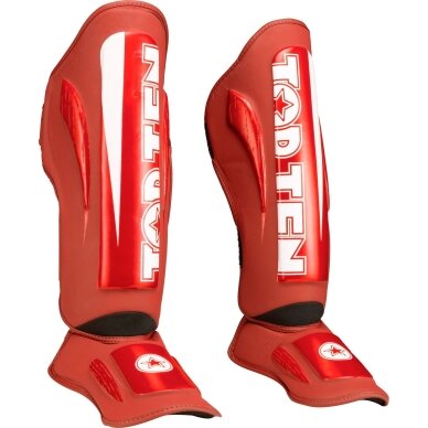"TopTen" Shin Guards WAKO Marks – Red "TopTen" Shin Guards WAKO Marks – Red