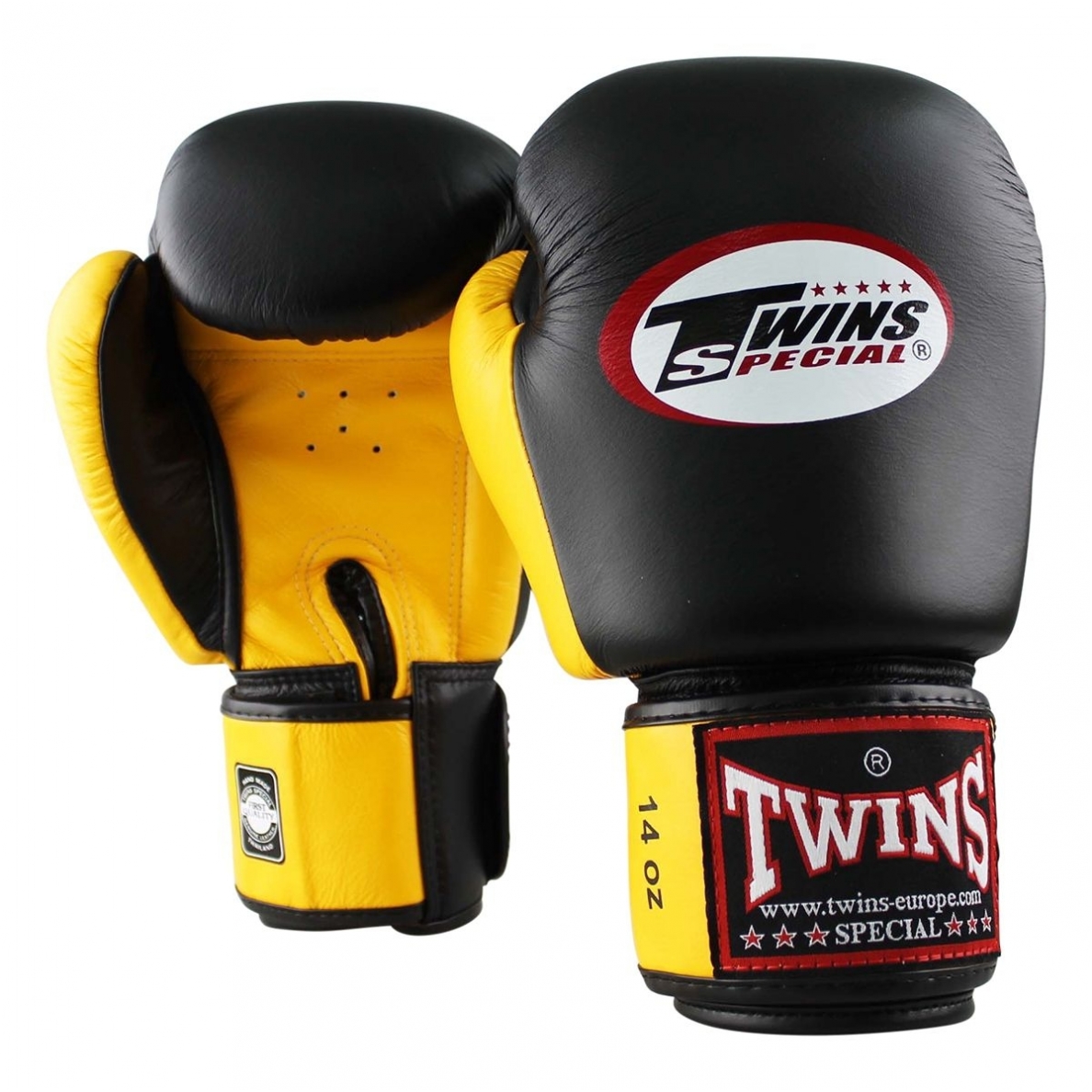 "Twins" bokso pirštinės BGVL3 - Black/Yellow "Twins" bokso pirštinės BGVL3 - Black/Yellow