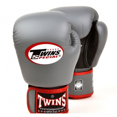"Twins" Boxing Gloves BGVL3 AIR - Grey/Black "Twins" Boxing Gloves BGVL3 AIR - Grey/Black