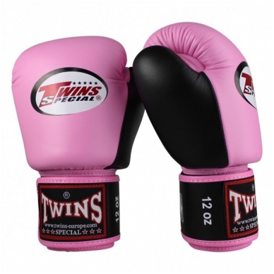 "Twins" bokso pirštinės BGVL3 - Pink/Black 1 "Twins" bokso pirštinės BGVL3 - Pink/Black 1