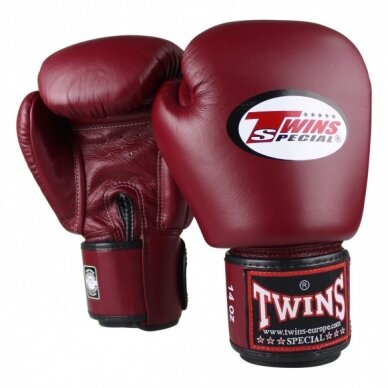 "Twins" bokso pirštinės BGVL3 - Wine Red "Twins" bokso pirštinės BGVL3 - Wine Red