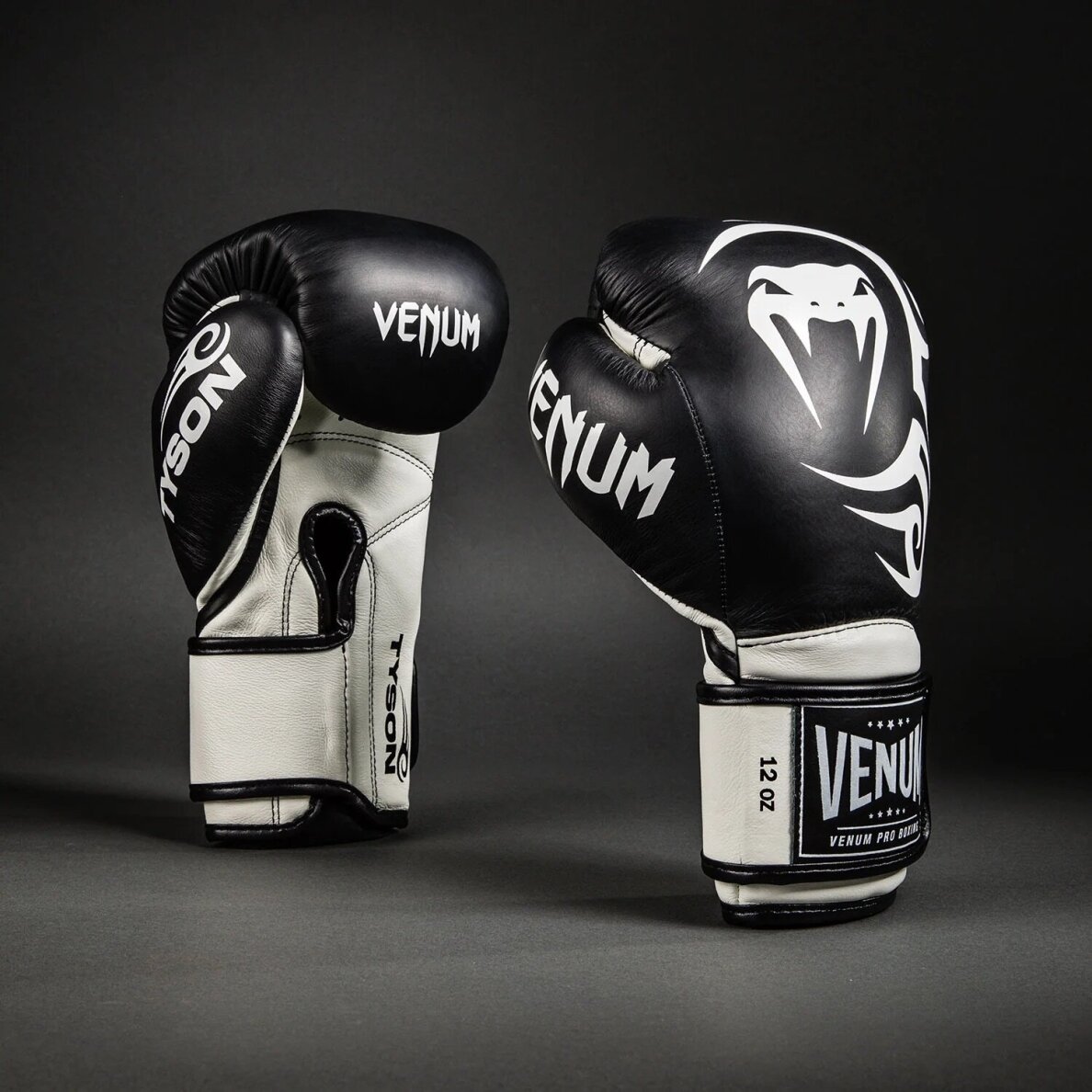 "Venum" Giant 2.0 Mike Tyson Pro Boxing Gloves - Deep Black/Optical White "Venum" Giant 2.0 Mike Tyson Pro Boxing Gloves - Deep Black/Optical White