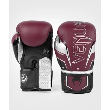 "Venum" Boxing Gloves Elite Evo - Burgundy/Silver