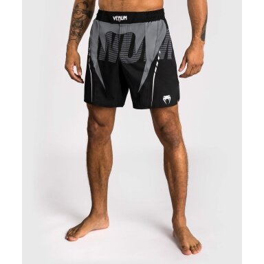 "Venum" Adrenaline Fightshorts - Black/Silver Grey