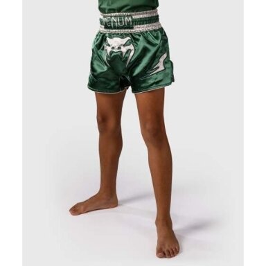 "Venum" Inferno Muay Thai Shorts - Forest Green/ Off White