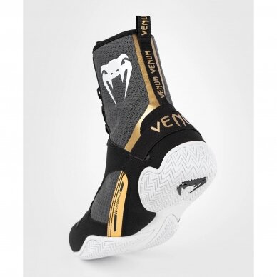 "Venum" Elite Boxing Shoes - Black/White/Gold 5 "Venum" Elite Boxing Shoes - Black/White/Gold 5