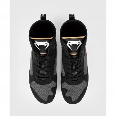 "Venum" Elite Boxing Shoes - Black/White/Gold 1
