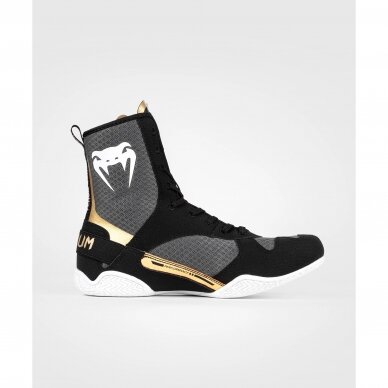 "Venum" Elite Boxing Shoes - Black/White/Gold 3 "Venum" Elite Boxing Shoes - Black/White/Gold 3