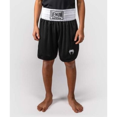 "Venum" Classic Youth Boxing Shorts - Black/White "Venum" Classic Youth Boxing Shorts - Black/White