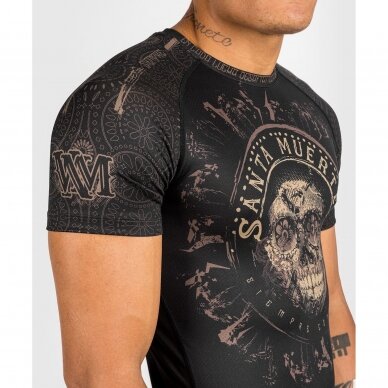 "Venum" MMA marškinėliai trump. rankov. Santa Muerte - Black/Brown 3