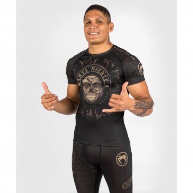 "Venum" MMA marškinėliai trump. rankov. Santa Muerte - Black/Brown