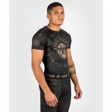 "Venum" MMA marškinėliai trump. rankov. Santa Muerte - Black/Brown 1
