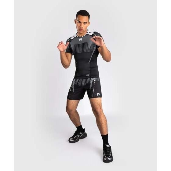 "Venum" MMA Short Sleeve Shirt  Adrenaline - Black/Silver Grey 3