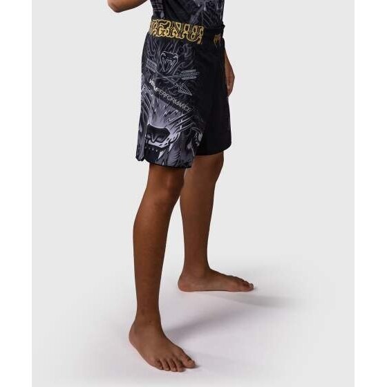 "Venum" Wolf Atak Kids MMA Shorts – Black/Grey 1