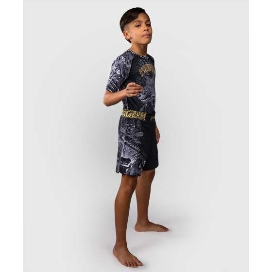 "Venum" Wolf Atak Kids MMA Shorts – Black/Grey 3