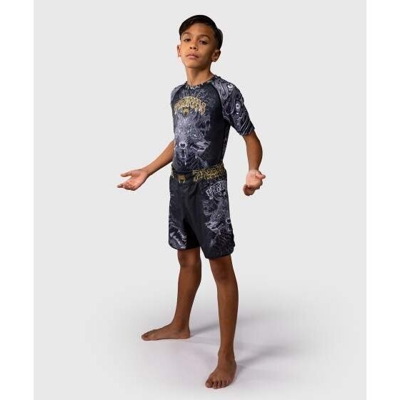 "Venum" Wolf Atak Kids MMA Shorts – Black/Grey 4